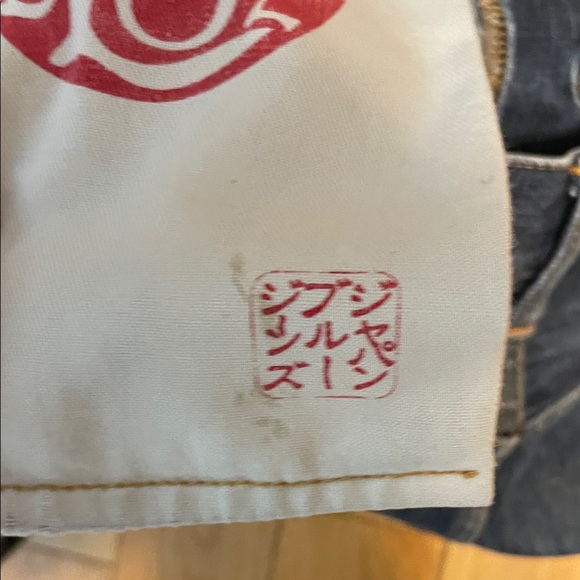 Momotaro Men's Straight Jeans - Dark Blue - Picture 4 of 12